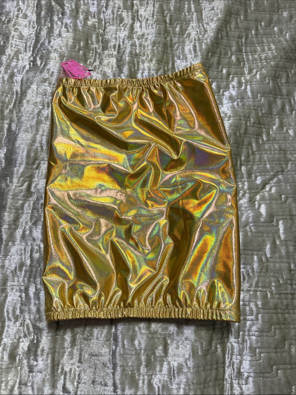 Gold Holographic Elastic Hem neck gaiter